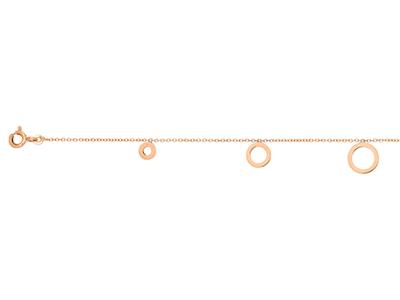 Runde For\at-kette Armband, 5 Fallende Kreise, 17-18 Cm, 18k Rotgold - Standard Bild - 2
