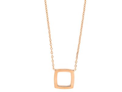 For\at Rundkette, Quadratisches Muster, 40-42 Cm, 18k Rotgold - Standard Bild - 2