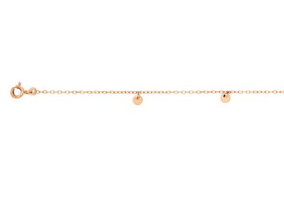Armband Mit Runder For\at-kette, 4 Plättchen, 17-18 Cm, 18k Rotgold - Standard Bild - 2