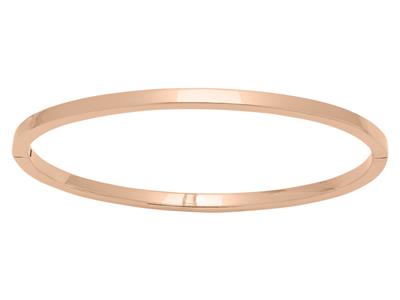 Armband jonc Ouvrant, Massiver Quadratischer Draht 3 Mm, 60 X 50 Mm, 18k Rotgold