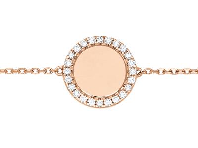 Armband Jeton Mit Diamanten 0,19ct, 17,5 Cm, 18k Roségold - Standard Bild - 2