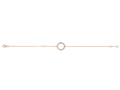 Diamantkreis-armband 0,08ct Auf Kette, 16-18 Cm, Rotgold 18k - Standard Bild - 1