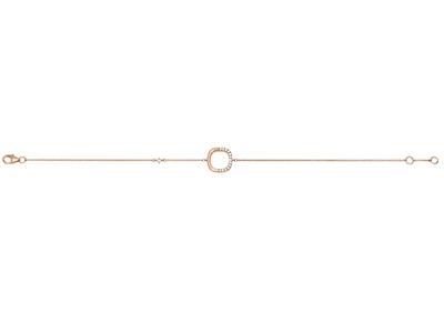 Armband Kissenkette Diamanten 0,08ct Auf Kette, 16-18 Cm, Rotgold 18k