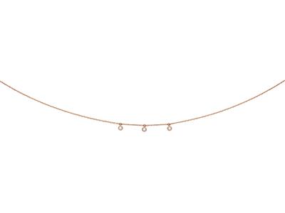 Halskette Mit 3 Anhängern, Diamanten 0,09ct, 38-40-42 Cm, 18k Rotgold