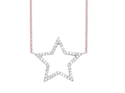 Halskette Etoile, Diamanten 0,14ct,38-40-42 Cm, 18k Rotgold - Standard Bild - 1