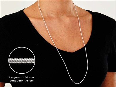 Schlangenkette Rund 1,6 Mm, 76 Cm, Silber 925 - Standard Bild - 3