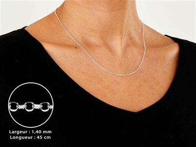 Jaseron-gliederkette, Diamantiert 1,4 Mm, 45 Cm, Silber 925 - Standard Bild - 3