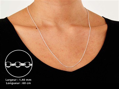 Jaseron-kette, Diamantiert 1,4 Mm, 60 Cm, Silber 925 - Standard Bild - 3