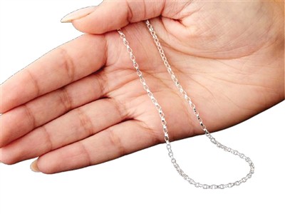 Jaseron-gliederkette, Diamantiert, 2,2 Mm, 50 Cm, Silber 925 - Standard Bild - 5