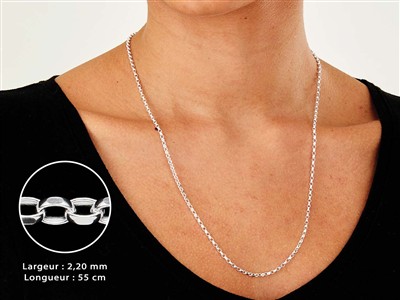 Jaseron-kette Diamantiert 2,2mm, 55cm, Silber 925 - Standard Bild - 3