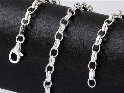 Jaseron-kette Diamantiert 3,1 Mm, 40 Cm, Silber 925 - Standard Bild - 4