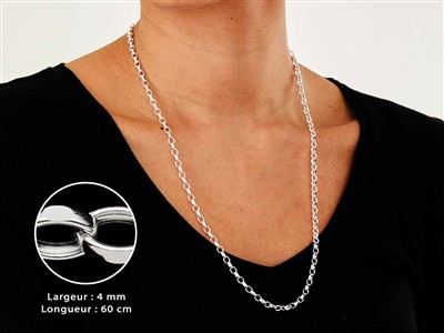 Jaseron-gliedkette, Diamantgeschnitten, 3,10 Mm, 60 Cm, Silber 925 - Standard Bild - 4