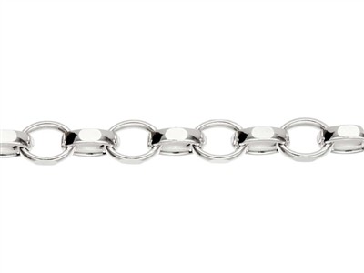 Jaseron-kette Mit 4 MM Diamantierung, 50 Cm, Silber 925 - Standard Bild - 2
