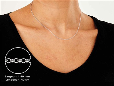 Kette Mit Jaseron-kettenglied 1,4 Mm, 40 Cm, Silber 925 - Standard Bild - 3