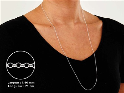 Jaseron-gliederkette 1,4 Mm, 71 Cm,925er Silber - Standard Bild - 3