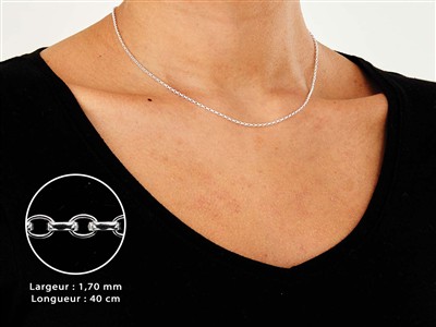 Jaseron-kette 2 Mm, 40 Cm, Silber 925 - Standard Bild - 3