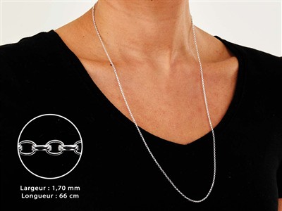 Jaseron-maschenkette 1,7 Mm, 66 Cm,925er Silber - Standard Bild - 3