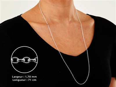 Jaseron-maschenkette 1,7 Mm, 71 Cm,925er Silber - Standard Bild - 3