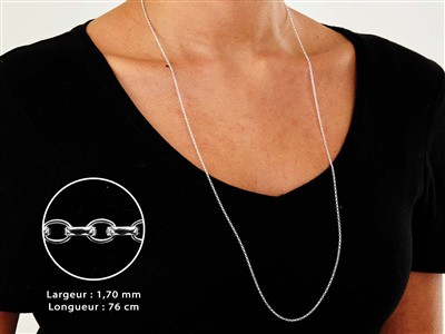 Jaseron-maschenkette 1,7 Mm, 76 Cm,925er Silber - Standard Bild - 3