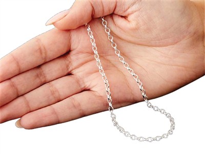 Jaseron-maschenkette 2,5 Mm, 76 Cm,925er Silber - Standard Bild - 5