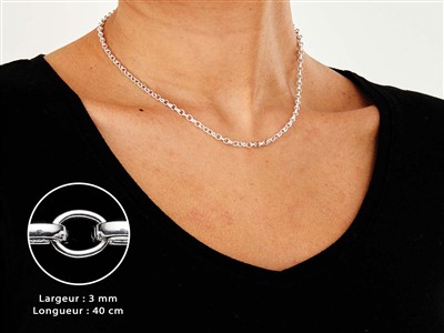 Jaseron-gliederkette 3 Mm, 45 Cm, 925er Silber - Standard Bild - 3