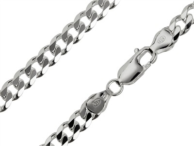 Diamantierte Panzerkette 5,5 Mm, 45cm, Silber 925 - Standard Bild - 1