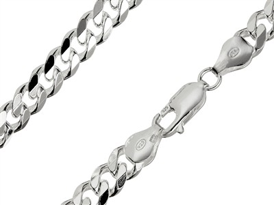 Diamantierte Gourmetkette 6,6 Mm, 45 Cm, Silber 925 - Standard Bild - 1