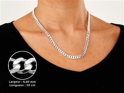 Panzerkette Diamantiert 6,6 Mm, 50 Cm, Silber 925 - Standard Bild - 3