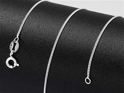 Panzerkette Diamantiert 1mm, 40-45 Cm, Silber 925 Ohne Punzierung - Standard Bild - 4
