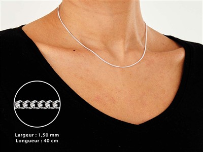 Gourmetkette 1,5 Mm, 40 Cm, Silber 925 - Standard Bild - 3