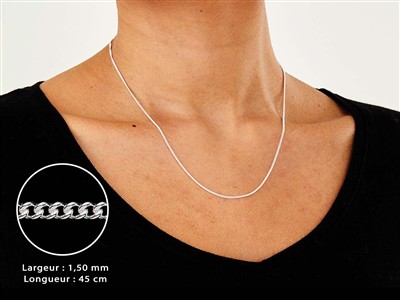 Gourmetkette 1,5 Mm, 45 Cm, Silber 925 - Standard Bild - 3