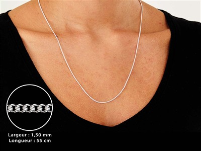Gliederkette Gourmetkette 1,5 Mm, 55 Cm, Silber 925 - Standard Bild - 3