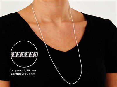 Gourmetkette 1,5 Mm, 71 Cm, Silber 925 - Standard Bild - 3