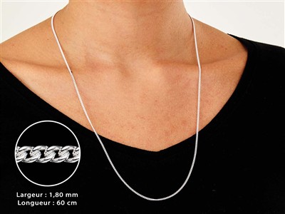 Gourmette-kette 1,8 Mm, 60 Cm, Silber 925 - Standard Bild - 3