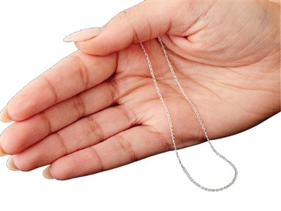 Gourmette-kettenglied Diamantiert 1mm, 55 Cm, Silber 925 - Standard Bild - 5