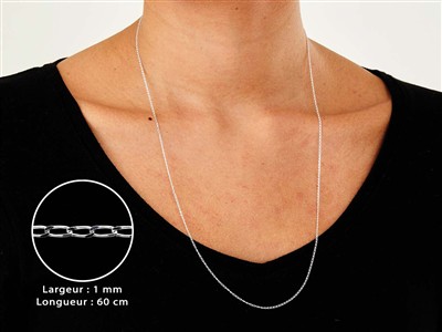 Panzerkette Diamantiert 1mm, 60 Cm,silber 925 - Standard Bild - 3