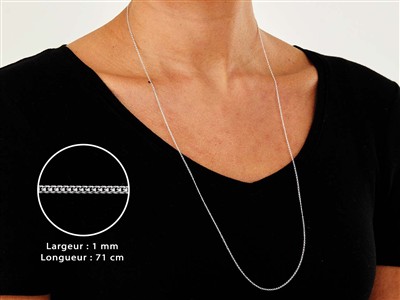 Panzerkette Mit 1 MM Diamantgeschnittene, 71 Cm, Silber 925 - Standard Bild - 3