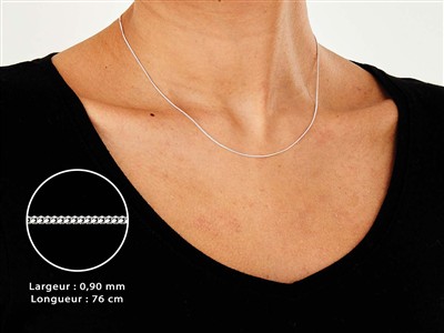 Gourmetkette Mit Diamantschliff 0,9mm, 76 Cm, Silber 925 - Standard Bild - 3