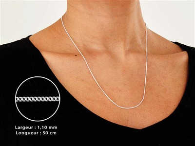 Diamantierte Panzerkette 1,1 Mm, 50cm, Silber 925 - Standard Bild - 3