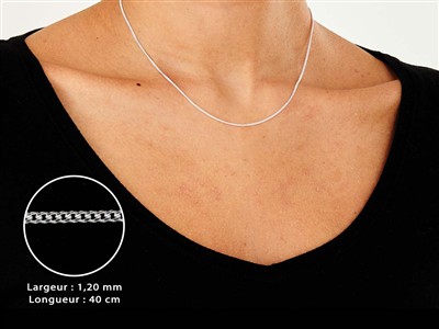 Diamantierte Panzerkette 1,2 Mm, 40cm, Silber 925 - Standard Bild - 3