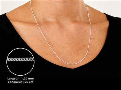 Diamantierte Panzerkette 1,2 Mm, 55cm, Silber 925 - Standard Bild - 3