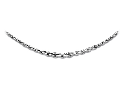 Halskette Schalen 8 MM Abfallend, 43 Cm, Silber 925 Rh