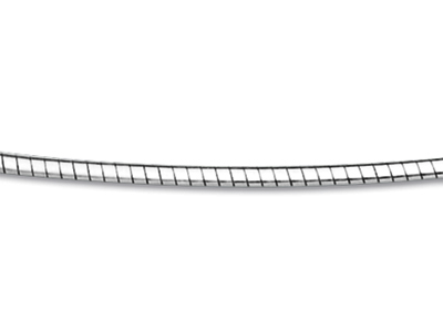 Omega-halskette Gewölbt 3,0mm, 42-45 Cm, Silber 925 Rh - Standard Bild - 2