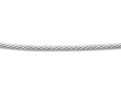 Halskette Kabel 1mm, 42 Cm, 925er Silber, Rhodiniert - Standard Bild - 2