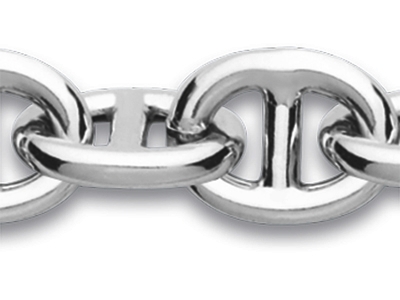 Ankerkette 10 Mm, 46 Cm, 925 Rhodiniertes Silber - Standard Bild - 2