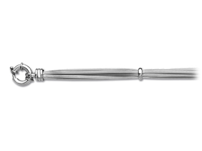Mehrreihiges Säulen-maschenarmband, 19 Cm, 925er Silber - Standard Bild - 1