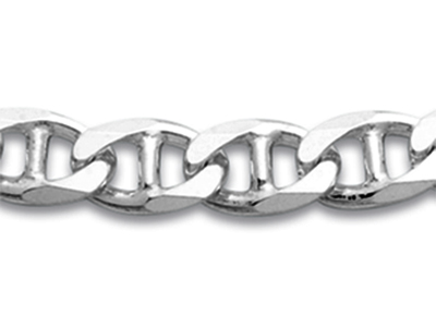Herrenhalskette Geschlagene Marinerkette 6 Mm, 55 Cm, Silber 925 - Standard Bild - 2