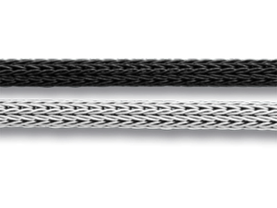 Doppelreihiges Palmwebarmband, 19 Cm, 925er Silber, Rhodiniert/schwarz Rhodiniert - Standard Bild - 2