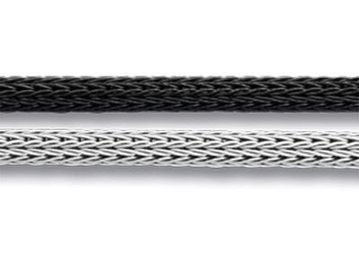 Doppelreihiges Panzerkette-armband,19 Cm, 925er Silber, Rhodiniert/sc Hwarz Rhodiniert - Standard Bild - 2