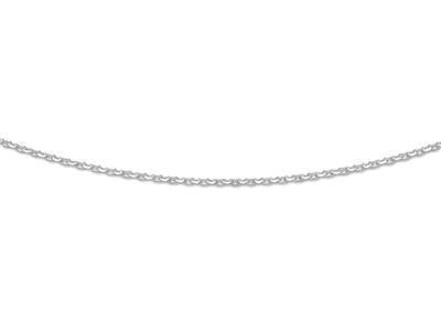 Diamantbesetzte Forçat-kette, 1,35 Mm, 42-45 Cm, 925er Silber, Rhodiniert